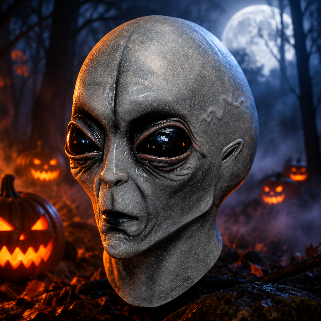 Masque Alien Gris – Latex Intégral