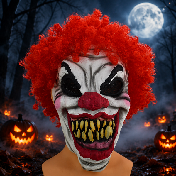 Masque Clown Tueur Cheveux Rouges